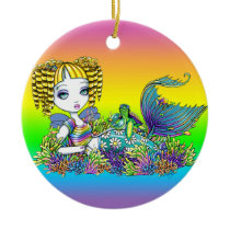 "Sandy" Cute Rainbow Mermaid Fairy Art Ornaments ornaments