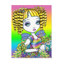 "Sandy" Cute Rainbow Mermaid Fairy Art Postcard postcards