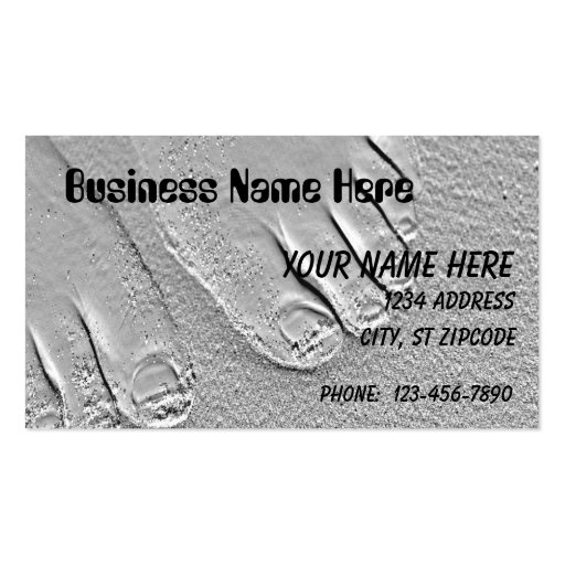 sandy feet business card (front side)