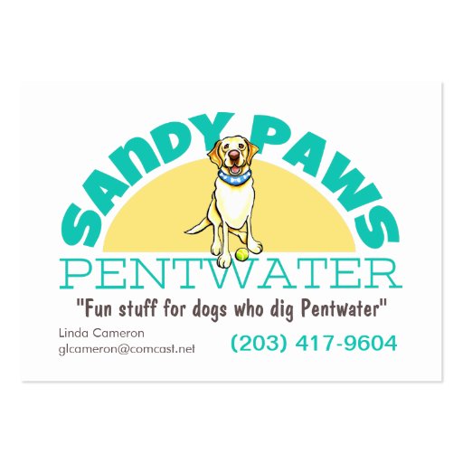 Sandy Paws Pet Business Logo Business Card Template (front side)