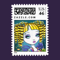 "Sandy" Rainbow Mermaid Fairy Stamps