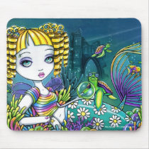 "Sandy" Rainbow Sea Turtle Mermaid Art Mousepad mousepads