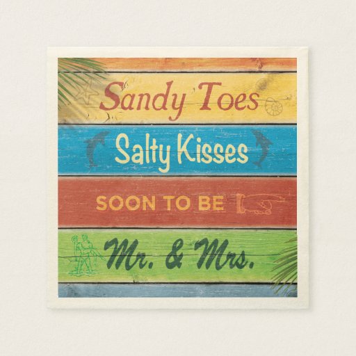 Sandy Toes Salty Kisses Soon To Be Mr And Mrs Napkin Zazzle