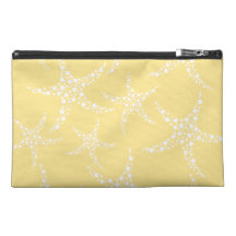 Sandy Yellow and White Starfish Pattern. Travel Accessories Bag