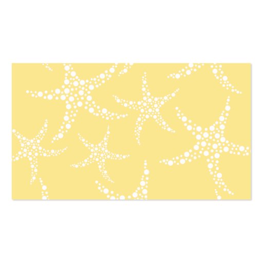 Sandy Yellow and White Starfish Pattern. Business Card Templates (back side)