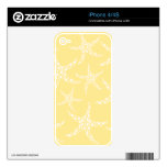 Sandy Yellow and White Starfish Pattern. Skins For iPhone 4S