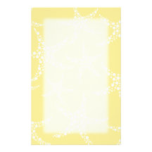 Sandy Yellow and White Starfish Pattern. Personalized Stationery