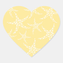 Sandy Yellow and White Starfish Pattern. Stickers