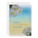 Sandybeach, plumerias destination wedding custom announcements