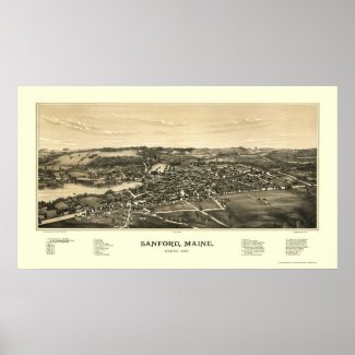 Sanford, ME Panoramic Map - 1889 print
