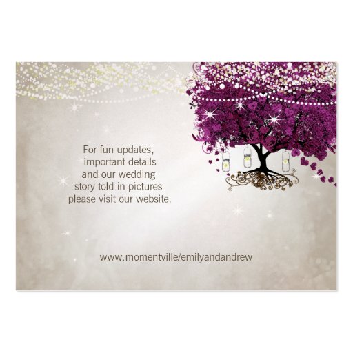 Sangria Heart Leaf Tree Table Place Cards Business Card Template (back side)