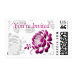 Sangria Peony Wedding Postage Stamps