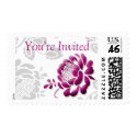 Sangria Peony Wedding Postage Stamps