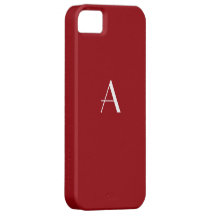 Sangria Red Monogram iPhone 5 Case
