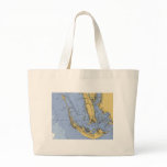 Sanibel Island Florida Nautical Chart Beach Bag