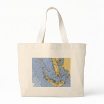 Sanibel Island Florida Nautical Chart Beach Bag