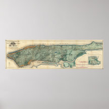 Sanitary and Topographical Map of New York City Poster