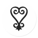 Sankofa Round Sticker stickers