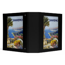 Sanremo Italy Travel Poster 3 Ring Binder