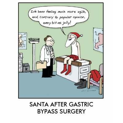 Santa After Gastric Bypass Surgery T Shirt by jennsdoodleworld