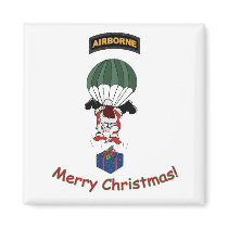 santa airborne parachute fridge magnets