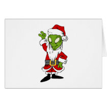 Santa Alien Cards