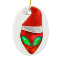 Santa Alien Christmas Ornament