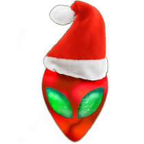 Santa Alien Christmas Ornament Photo Sculptures