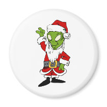 Santa Alien Fridge Magnet