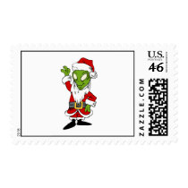 Santa Alien Postage Stamp