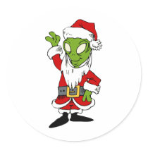 Santa Alien Sticker