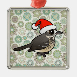 Santa American Pipit Premium Square Ornament