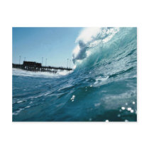 Santa Ana winds sculpt ocean waves Post Card