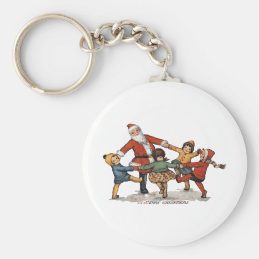 Santa and Children Key Chain
