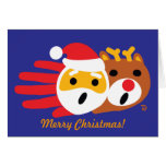 Santa and Christmas Reindeer card