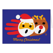 Santa and Christmas Reindeer card