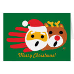 Santa and Christmas Reindeer card