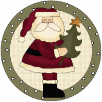 Santa And Christmas Tree Christmas Ornament photo sculptures