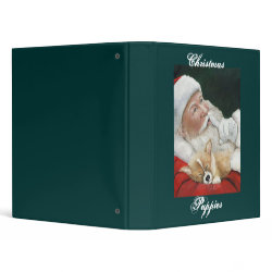 Santa and Corgi Pup Christmas Binder binder