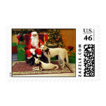 Santa and Dogs postage
