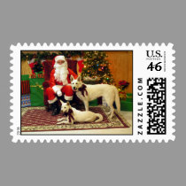 Santa and Dogs postage