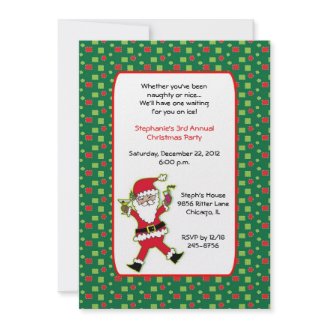 Santa and Drinks Invitations