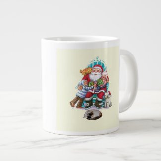 Santa and Friends 20 Oz Large Ceramic Coffee Mug
