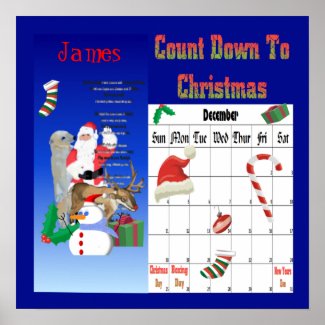 Santa and Friends 2 Countdown To Christmas print