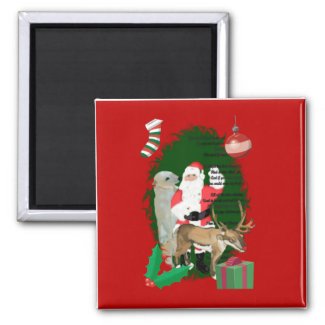Santa and Friends magnet