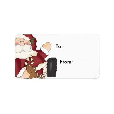 Santa And Goodies Christmas Gift Labels