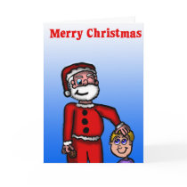 Santa and Kid Card cards