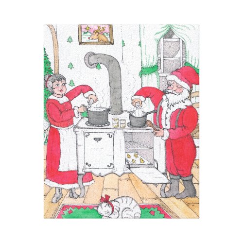 Santa and Mrs. Claus 8 x 10 Canvas Canvas Print