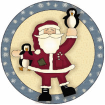 Santa And Penguins Christmas Tree Ornament photo sculptures by CowPieCreek Santa And Penguins Christmas Tree Ornament photo sculptures