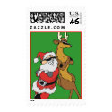 santa and raindeer tough postage